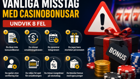 Vanliga misstag med casinobonusar – undvik 8 fel